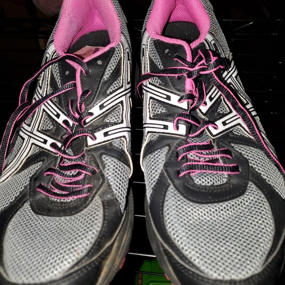 Asics Womens GLS Athletic Cross Training Shoes Sneakers Gray Pink Black Size 10 - Picture 2 of 4